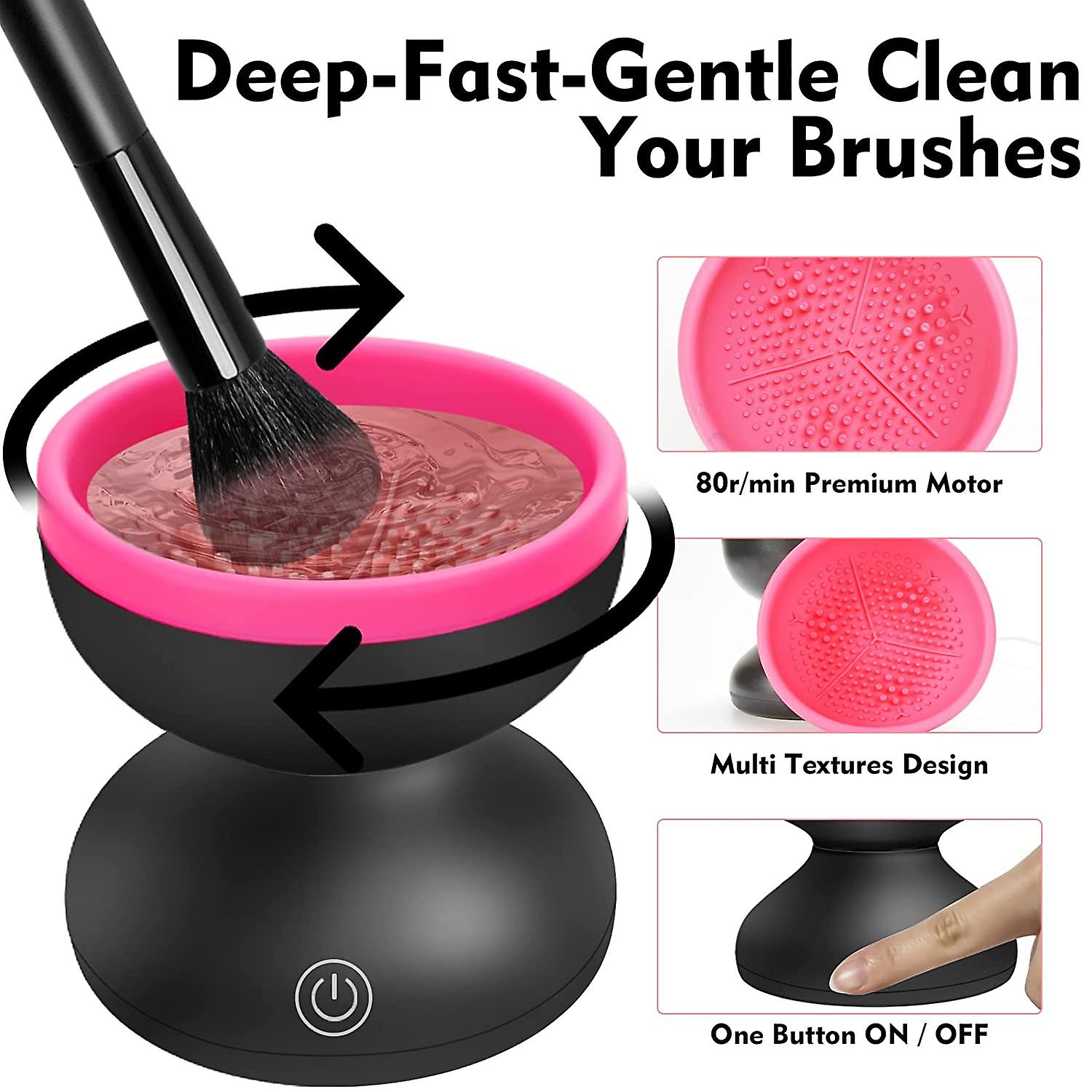 Electric Makeup Brush Cleaner, Makeup Brush Cleaner Machine with Brush  Clean Mat, Automatic Cosmetic Brush Cleaner Makeup Brush Tools for All Size  Beauty Makeup Brushes Set, Gift for Women Girl
